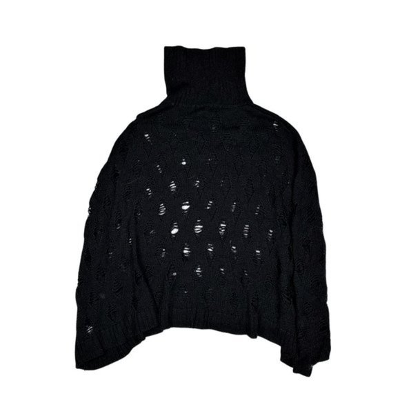 (Up To 50% Off SALE) Kenar Knit Turtleneck Poncho Style Sweater - Picture 1 of 3